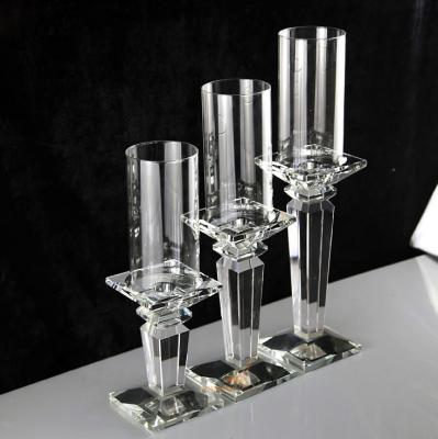 China China Pillar Crystal Candle Holder Candlesticks with Glass Tube MH-Z0291 for sale