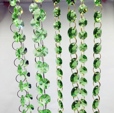 China Minimalist Green Chandelier Glass Lamp Beaded Chain MH-12626 for sale