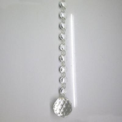 China Minimalist Clear Crystal Glass Octagon Bead Chain Ornament With Ball MH-12781 for sale