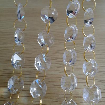 China Europe Wedding Beaches Clear Crystal Garland Chain With Gold Ring MH-12865 for sale