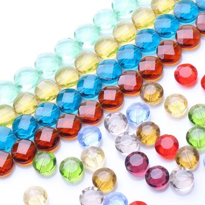 China Europe Decoration Chandelier Parts 12mm Crystal Glass Round Flat Bead MH-12866 for sale