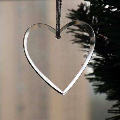 China Crystal Blank Crystal Glass Heart Shape Christmas Tree Hanging Ornament MH-12887 for sale