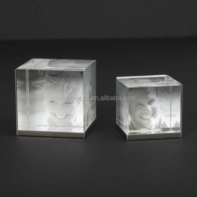 China Crystal Crystal Glass Cube Photo Frame MH-0077F for sale