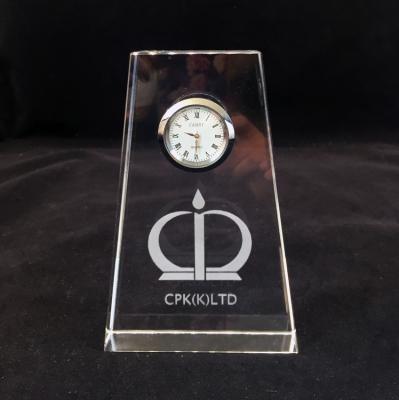 China Europe Personalized Business Award Crystal Clock MH-C0166 for sale