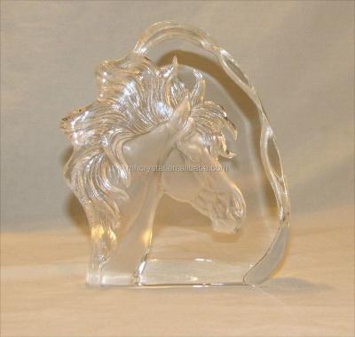 China MH-10010 Europe Horse Sculpture Figurine Glass Paper Weight for sale