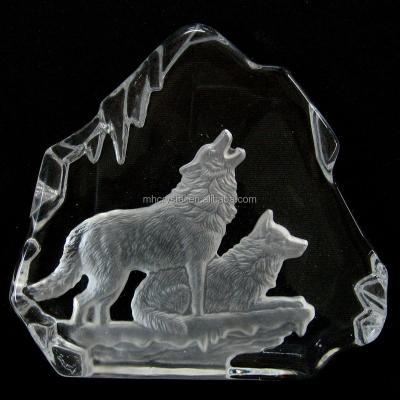 China Europe Wolves Crystal Sculpture Iceberg MH-10095 for sale