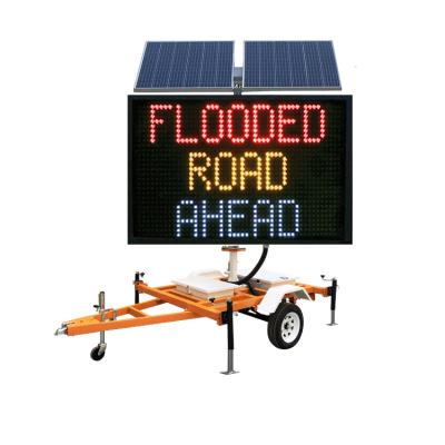 China Full Color Traffic Information And Advertising Promotion Matrix Graphics Work Led Advertising Billboard Signs VMs Trailer for sale