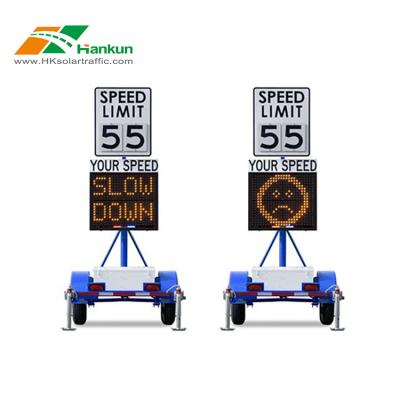 China Pedestrian Mobile Detective Radar Led Sign Muestra Velocidad Road Return Signal Car Overspeed Warning Limit Trailer Speed ​​Sign for sale