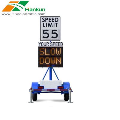 China Small Led Signs Display Mini Message Two-Color Outdoor Mobile Trailer Detective Speed ​​Radar Pedestrian Road Sign for sale