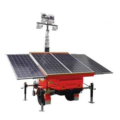 China High Output Tech Telescopic Mobile Systems Telecom Trailer Lights Solar LED Light Tower Efficiency for sale