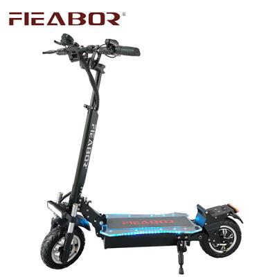 China Fieabor 2020 New Design Unisex Foldable Electric Scooter 10inch 1000w 2000w Double Motor Fat Tire Scooter With Seat for sale