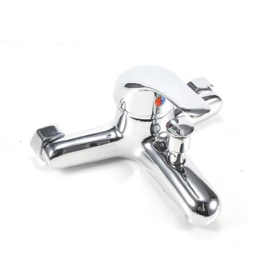 China Metered Faucets Chrome Plating Polished Zinc Alloy 2 In 1mixer Wall Mount Taps Bathtub Mixes Faucet for sale