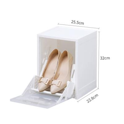 China Durable Dustproof Stackable Shoe Storage Box Shoe Rack Organizer Storage Cabinet for sale