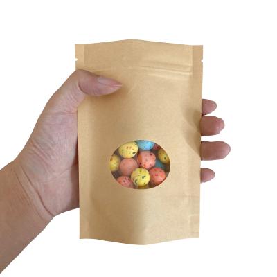 China Wholesale Food Grade Kraft Paper Resealable Packaging Ziplock Bag Security In Stock for sale