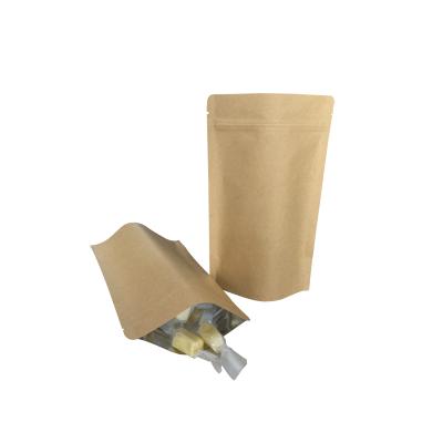 China NEW 2021 Hot Safety Food Kraft Paper Pouch Kraft Paper Bag With Window Kraft Paper Bags for sale