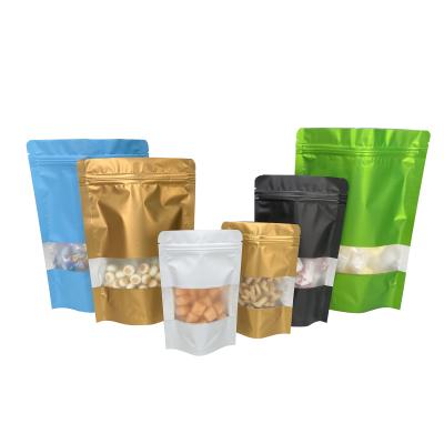 China 100 Pcs Aseptic Competitive Stock Zip Lock OEM Food Grade Kraft Paper Waterproof Available Bag With Zip for sale