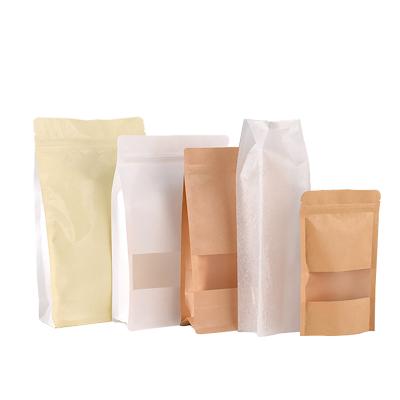 China Large 300g 500g Matte Custom Popcorn Food Craft Brown Kraft paper safety paper bags print for sale