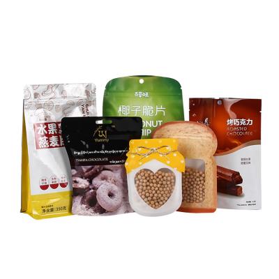 China Recyclable Custom Doypack Granola Snack Candy Packaging Powder Food Package With Window Fruit Frozen Food Dry Bag for sale