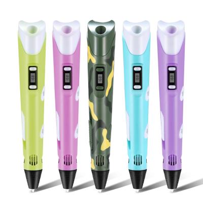 China Building Material Shops EE700 3D Printer Pen Hot Sale For Kids Gift USB Rechargeable DIY LED Screen Printing 3D Pen Drawing Pen Printer for sale