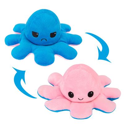 China EE762 Wholesale 20cm Octopus Plushie Reversible Multicolor 30cm Stuffed Doll Toys Reversible Octopus Plushie Solid Colors Reversible Octopus Plushie for sale