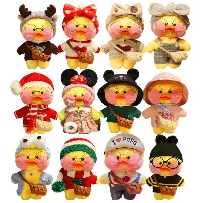 China Lalafanfan Duck EE776 Wholesale Mini Animal Plush Toys Cute Lalafanfan Duck Plush Toys 30cm Lalafanfan Duck Outfits Stuffed Duck Doll for sale