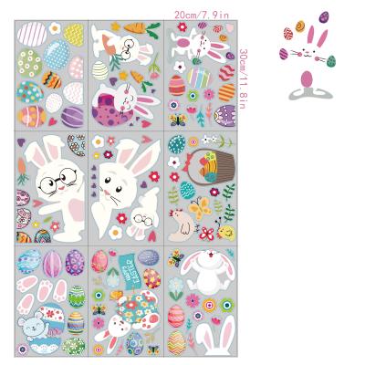 China EE680 Decorative Custom Printing Easter Bunny Wall Sticker Easter Day Wall Sticker PVC Egg Decoration Stickers Window Sticker for sale