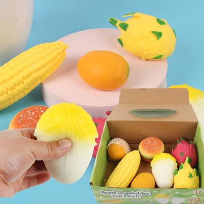 China Educational Soft TPR EE430 Relief TPR Cabbage Mango Mini Stretchy Kneading Vent Stress Stir Squishy Squeeze Toys For Kids for sale