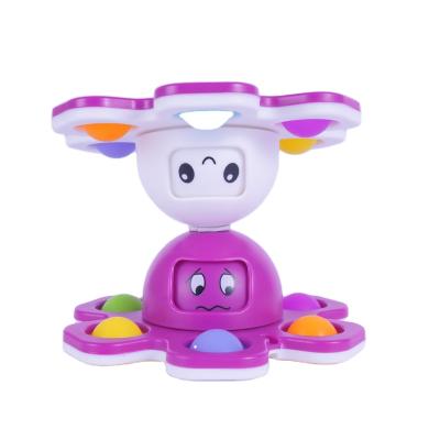 China AA101 Plastic Stress Reliever Face Change Stirs Gyro Head Chain Push Bubbles Toy Reversible Flip Face Off Octopus Spinner for sale