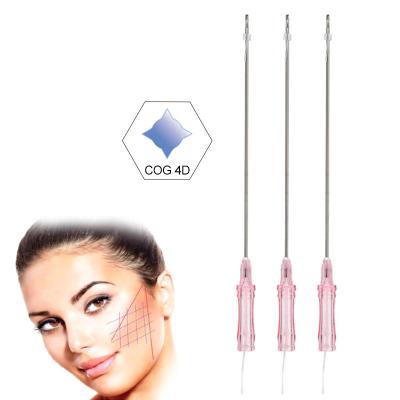 China PCL thread cog4D L 19G 100mm/high quality pcl cog lifting thread for beauty skin care barbed cog face lift for sale