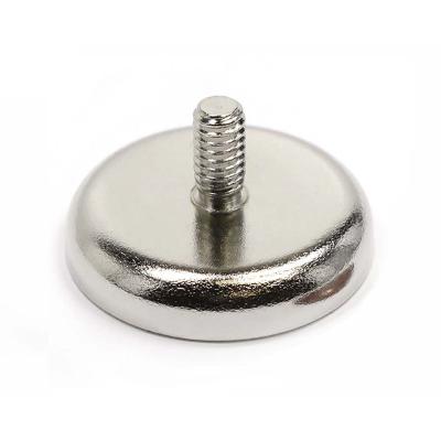 China Industrial Magnet Magnetic Pot With Extermal Screw for Fixing Pot Magnet D36 D75  N52 Pot Magnets with External Thread Bolt for sale