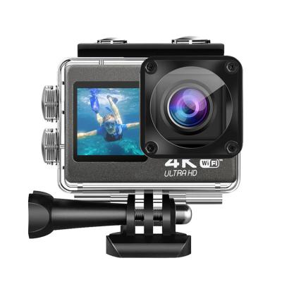 China Recording Function New Arrival V39 V35AX Chipset Dual Screen 30M Waterproof EIS 4K Action Sports Camera OEM for sale