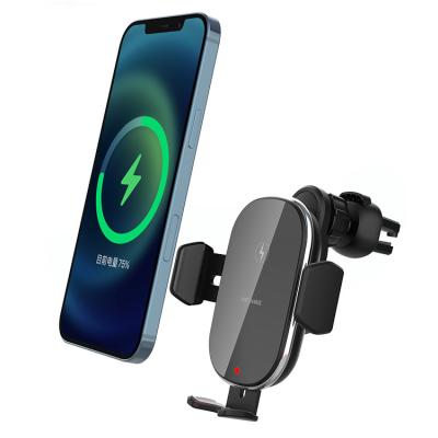 China New Fast Qi Wireless Charger Stand Touch Sensing Clip 15W Auto 360 Degree Rotating Sensor Smart Car Wireless Charger for sale