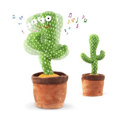 China Music 2021 New Christmas Gifts Children Dancing Singing Cactus Toys With USB Charging Baby for sale