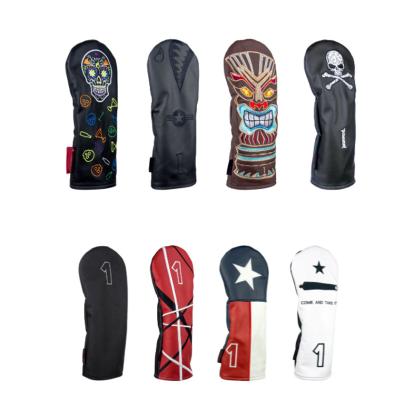 China Custom Golf Headcover Golf Club Head Covers Premium Leather For Golf Driver Wood Clubs D520006-1 for sale