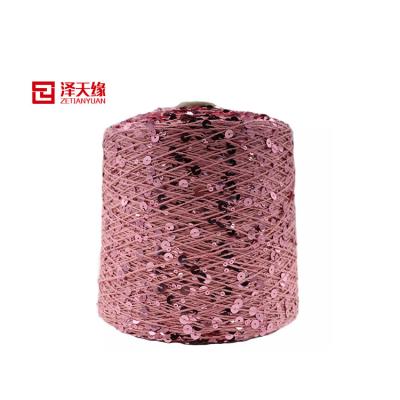 China Universal Fancy Yarn 2.5 Count Cotton Sequin Silver Sequin Thread Fancy Yarn For Hand Knitting Yarn for sale