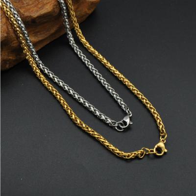 China New Hiphop Stainless Steel Gold Silver Link Rope Chain Ladies Necklace Mens Fashion Hip Hop Single Chain Jewelry for sale