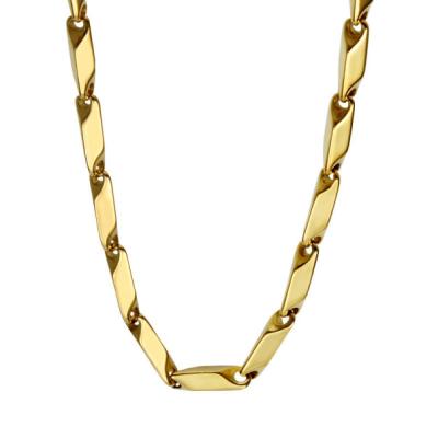 China Hin Hop Jewelry Fashion Titanium Steel Men's Stick Chain Silver Women's Necklace Gold Stainless Steel Stick Chain Necklace Hiphop for sale