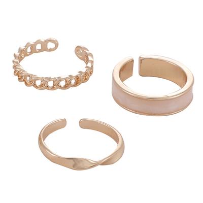 China FASHIONABLE promotion morden simple oil drip ring fashion design cavity INS cool hip hop ring set for sale