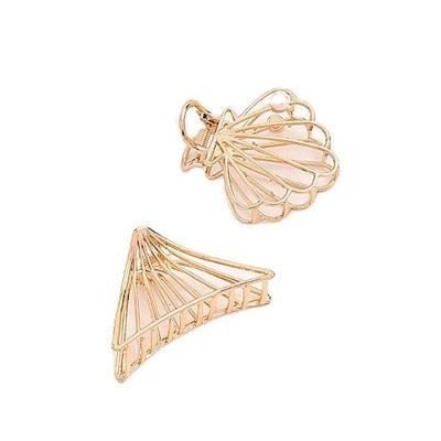 China Korean European and American style hairpin alloy plating the back main hair claw fashion golden geometric simple hairpin for women girl hairpin accessories for sale