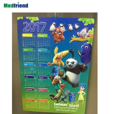 China Educational 3D PVC Material Embossed Relief Funny Children's Wall Calendar Poster for sale