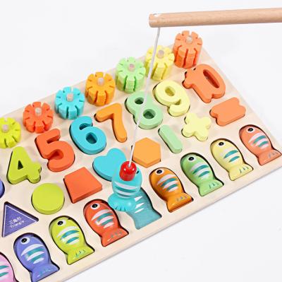 China Logarithmic Plate Education Toy Low MOQ Kids Jigsaw Puzzle Eco-friendly Magneic Wooden Wooden Jigsaw Puzzle for sale