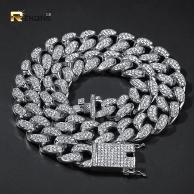 China OEM New Color 20mm Fork Link Choker Chain Cuban Necklace For Men Jewelry Cuban Link Chain for sale