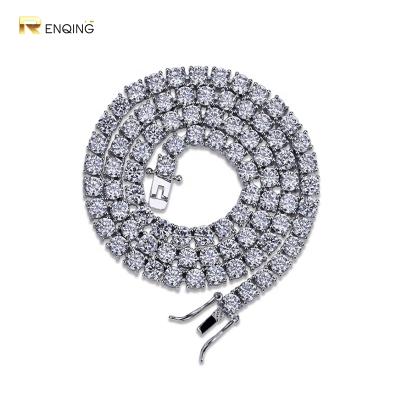 China OEM Hip Hop Jewelry 5mm Gold Plated Men's CZ Diamond Necklace Iced Out Tennis Chain for sale