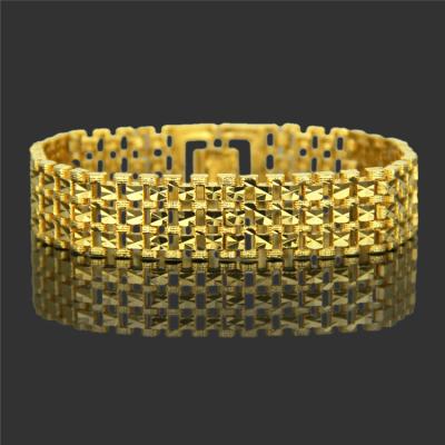 China European and American trend hollow personality bracelet gold men's hip hop lead-free cool bracelet for sale