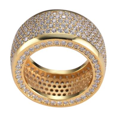 China Hip Hop Ring Iced Out CZ Lead Free 18k Gold Plated for Men's Rapper Finger Ring Mens Jewelry for sale