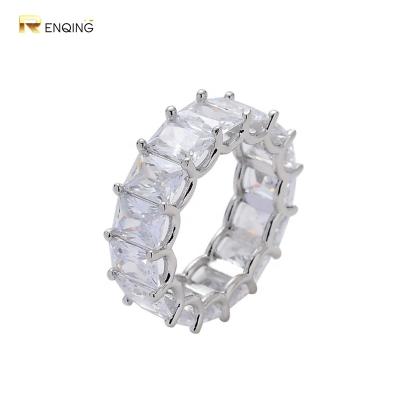 China Ring Lead Free Jewelry Brass CZ Diamond Cut Zirconia Hip Hop Ring Bling Gold Plating Wand Rapper Jewelry for sale