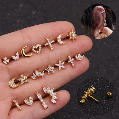 China Lead Free Stainless Steel Helix Conch Antitragus Rook Ear Piercing Jewelry for sale