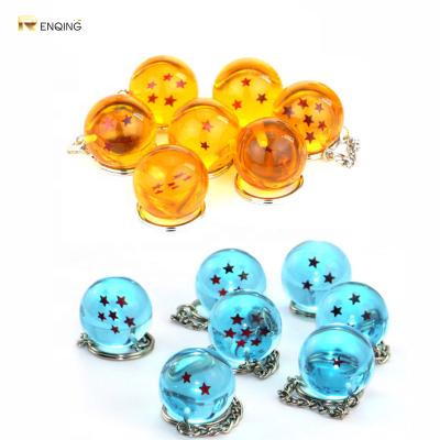 China OEM Hot Anime Blue Yellow Acrylic Ball Key Chain Seven Star Ball Keychains for sale