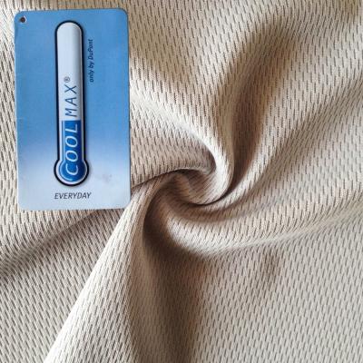 China Shrink-resistant functional yarn coolmax 100% dry wicking dry knitting fabric for activewear for sale