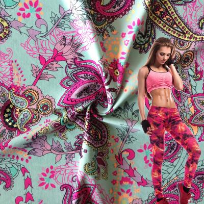 China Polyamide Imitation Dry Fit Elastane Cotton Anti Pill Custom Digital Printing Leggings Fabric for sale